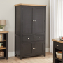 Cheshire Black Painted Oak Double Kitchen Larder Pantry Cupboard