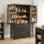 Cheshire Black Painted Oak Double Kitchen Larder Pantry Cupboard