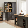 Cheshire Black Painted Oak Double Kitchen Larder Pantry Cupboard