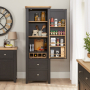 Cheshire Black Painted Oak Single Kitchen Larder Pantry Cupboard