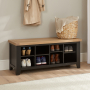 Cheshire Black Painted Oak Hallway Shoe Storage Bench 