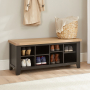 Cheshire Black Painted Oak Hallway Shoe Storage Bench 