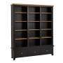 Cheshire Black Painted Oak Grand Library Bookcase with 3 Drawers