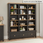 Cheshire Black Painted Oak Grand Library Bookcase with 3 Drawers