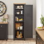 Cheshire Black Painted Oak Single Shaker Kitchen Pantry Cupboard 