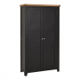 Cheshire Black Painted Oak Double Shaker Kitchen Pantry Cupboard 