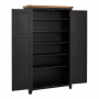 Cheshire Black Painted Oak Double Shaker Linen Cupboard 