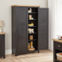 Cheshire Black Painted Oak Double Shaker Kitchen Pantry Cupboard 