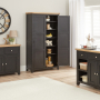 Cheshire Black Painted Oak Double Shaker Kitchen Pantry Cupboard 