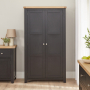 Cheshire Black Painted Oak Double Shaker Kitchen Pantry Cupboard 