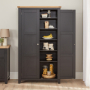 Cheshire Black Painted Oak Double Shaker Kitchen Pantry Cupboard 