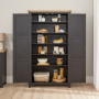 Cheshire Black Painted Oak Double Shaker Kitchen Pantry Cupboard 