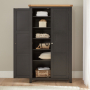 Cheshire Black Painted Oak Double Shaker Linen Cupboard 