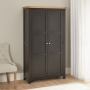 Cheshire Black Painted Oak Double Shaker Linen Cupboard 