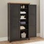 Cheshire Black Painted Oak Double Shaker Linen Cupboard 