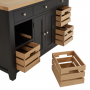 Cheshire Black Painted Oak Kitchen Island with Bar Table Top (4 Seater)