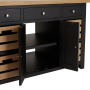 Cheshire Black Painted Oak Kitchen Island with Bar Table Top (4 Seater)