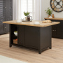 Cheshire Black Painted Oak Kitchen Island with Bar Table Top (4 Seater)