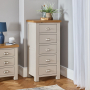 Cotswold Grey Painted 5 Drawer Tallboy Chest