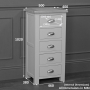 Cotswold Grey Painted 5 Drawer Tallboy Chest