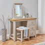 Cotswold Grey Pedestal Dressing Table Set with Mirror and Stool