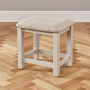 Cotswold Grey Painted Stool with Natural Fabric Seat Pad