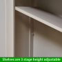 Cotswold Grey Painted Tall Narrow Alcove Bookcase