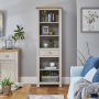 Cotswold Grey Painted Tall Narrow Alcove Bookcase