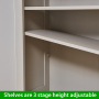 Cotswold Grey Painted Tall Large Bookcase with Drawer