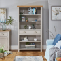 Cotswold Grey Painted Tall Large Bookcase with Drawer