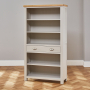 Cotswold Grey Painted Tall Large Bookcase with Drawer