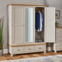 Cotswold Grey Painted Triple 3 Door Wardrobe with Mirror