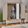 Cotswold Grey Painted Triple 3 Door Wardrobe with Mirror