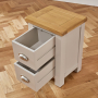 Cotswold Grey Painted Slim 2 Drawer Bedside Table