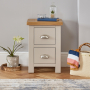 Cotswold Grey Painted Slim 2 Drawer Bedside Table