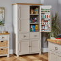 Cotswold Grey Painted Double Kitchen Larder Pantry Cupboard