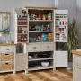 Cotswold Grey Painted Double Kitchen Larder Pantry Cupboard