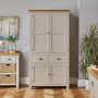 Cotswold Grey Painted Double Kitchen Larder Pantry Cupboard