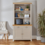 Cotswold Grey Painted Hideaway Computer Desk with Bookcase Top