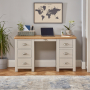 Cotswold Grey Painted Large Twin Pedestal Desk