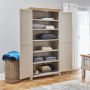 Cotswold Grey Painted Double Linen Storage Shaker Cupboard