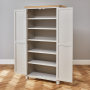 Cotswold Grey Painted Double Linen Storage Shaker Cupboard