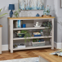 Cotswold Grey Painted Wide Low Bookcase