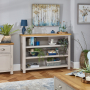 Cotswold Grey Painted Wide Low Bookcase