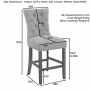 Chester Grey Fabric Counter Bar Stool with Oak Legs