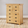 Hereford Rustic Oak Tall 4 Over 3 Drawer Chest