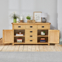 Hereford Rustic Oak Large 2 Door 6 Drawer Sideboard