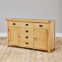 Hereford Rustic Oak Large 2 Door 6 Drawer Sideboard