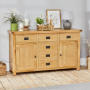 Hereford Rustic Oak Large 2 Door 6 Drawer Sideboard