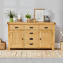 Hereford Rustic Oak Large 2 Door 6 Drawer Sideboard